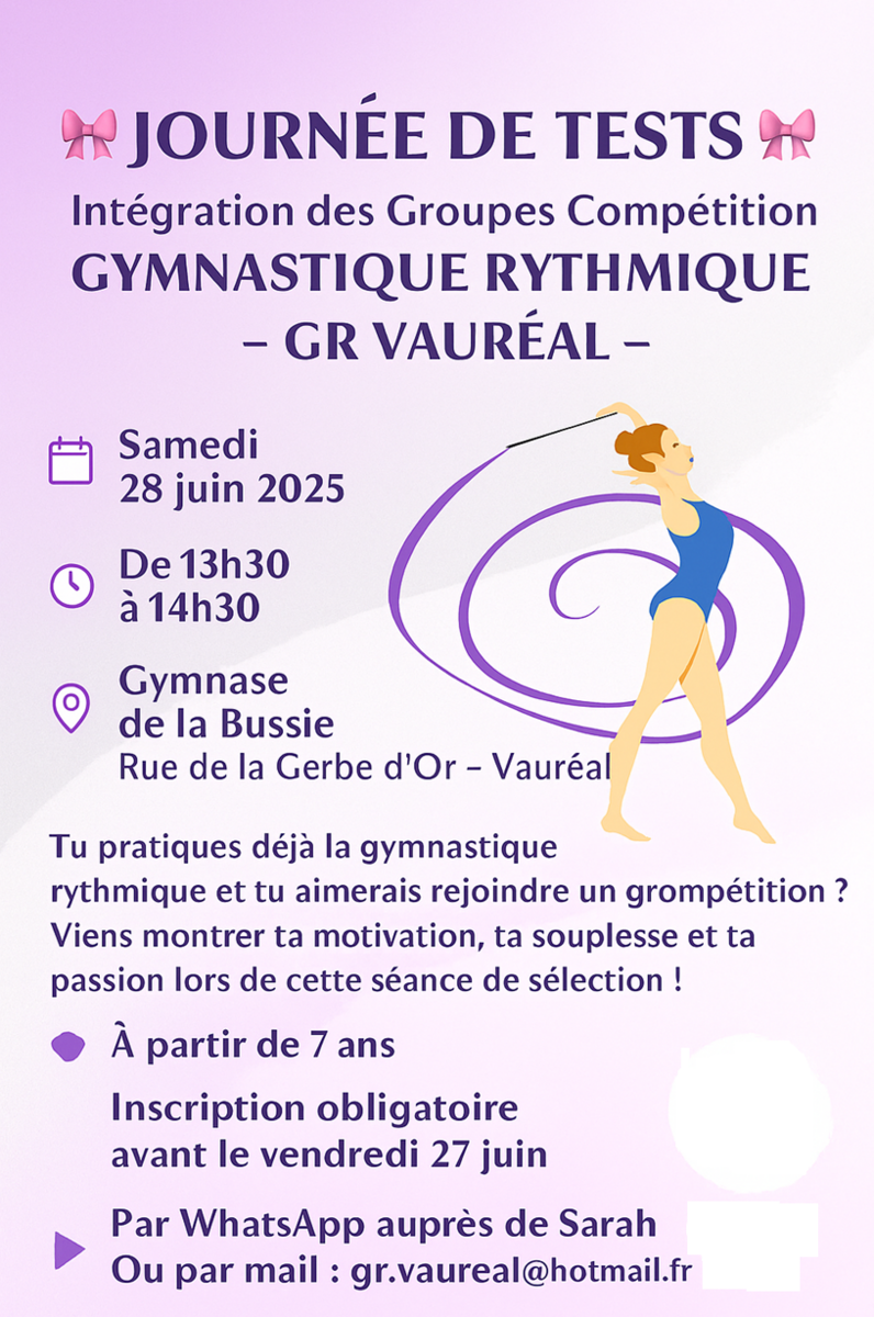 Journée de tests - intégration des groupes de compétition