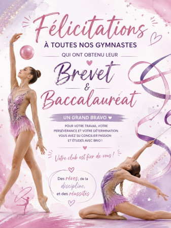 Félicitations à nos gymnastes