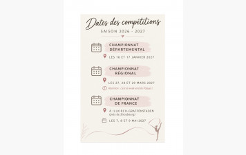 Dates des compétitions