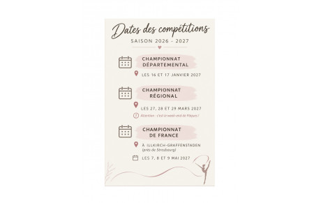 Dates des compétitions